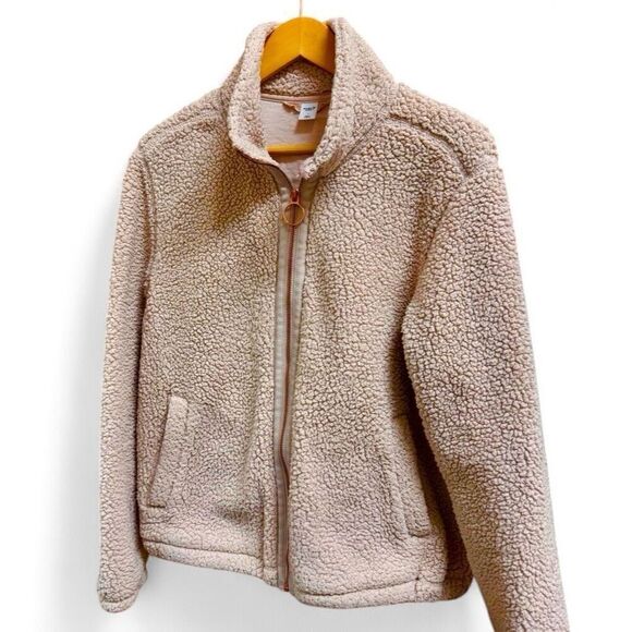 Old Navy (L) Cozy Active Light Pink Sherpa Full Rose Gold Zip Jacket, Large - Picture 8 of 8